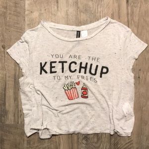 H&M Crop Top Cute Quote S